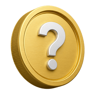 Signo de pregunta sobre una moneda de oro en 3D usado como elemento decorativo en la sección de preguntas frecuentes